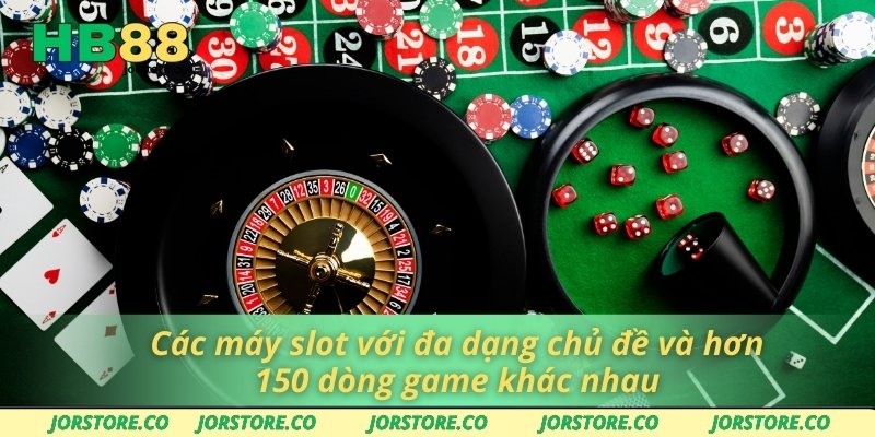 Các máy slot với đa dạng chủ đề và hơn 150 dòng game khác nhau